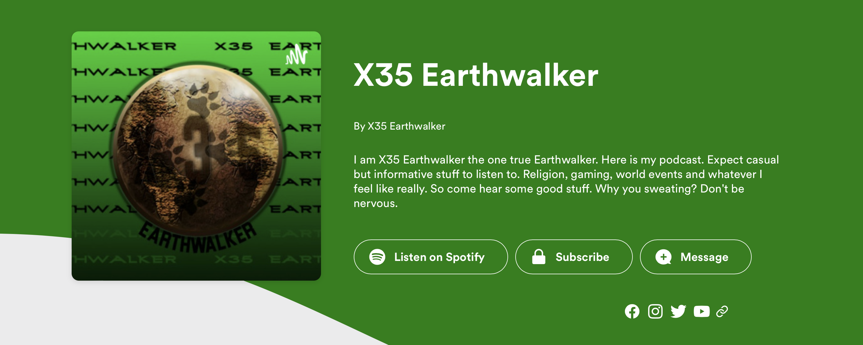 X35 Earthwalker Podcast Anchor and Spotify