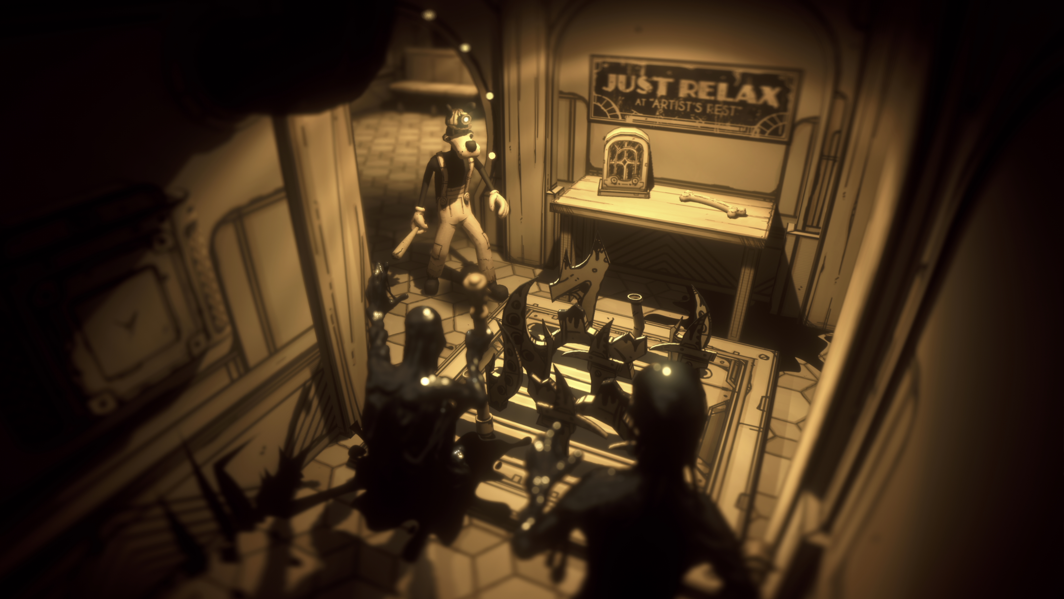 Boris: Lone Wolf and monsters in a room. X35 Earthwalker