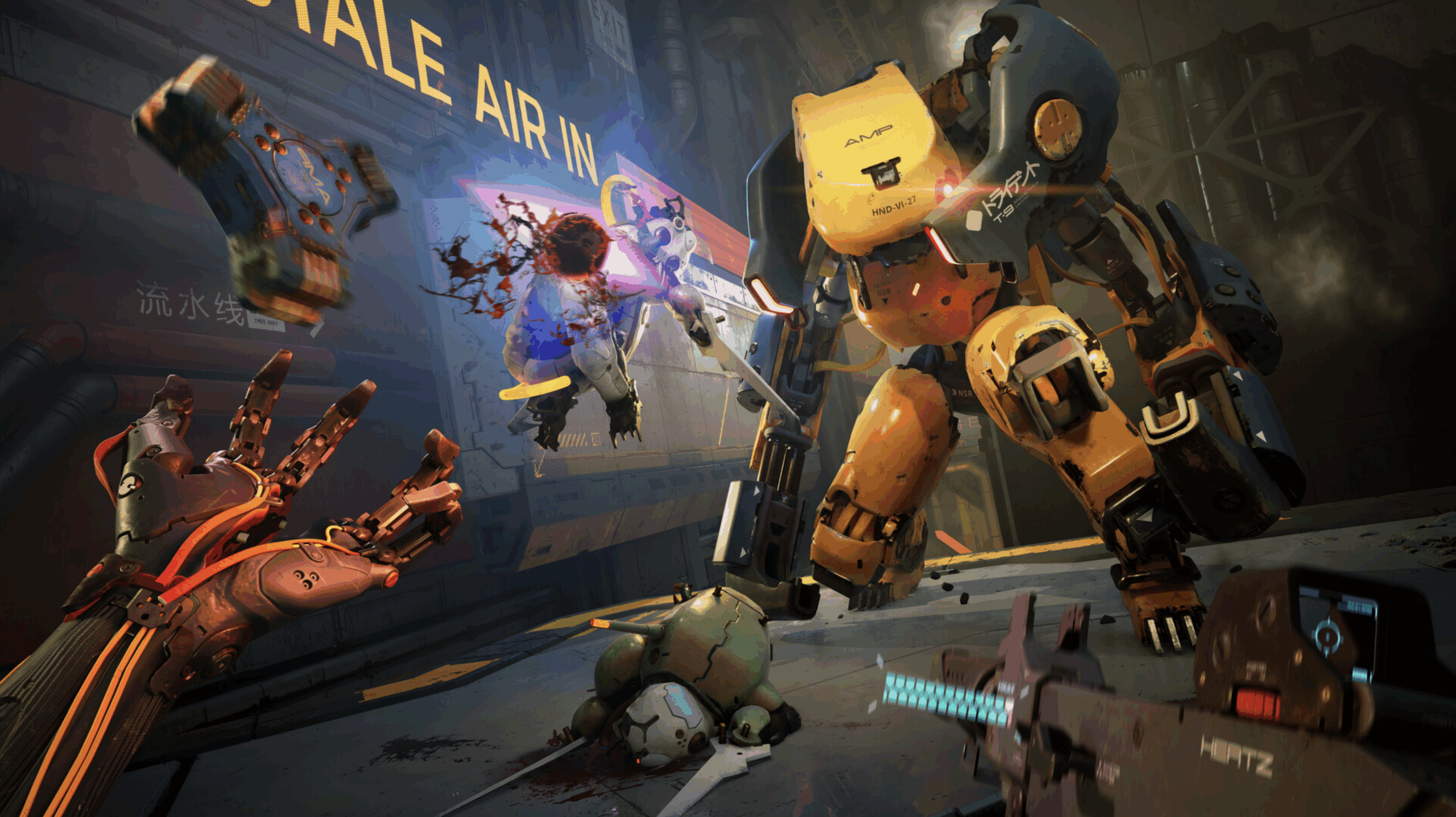 Metal Eden robotic foes in cybernetic warfare