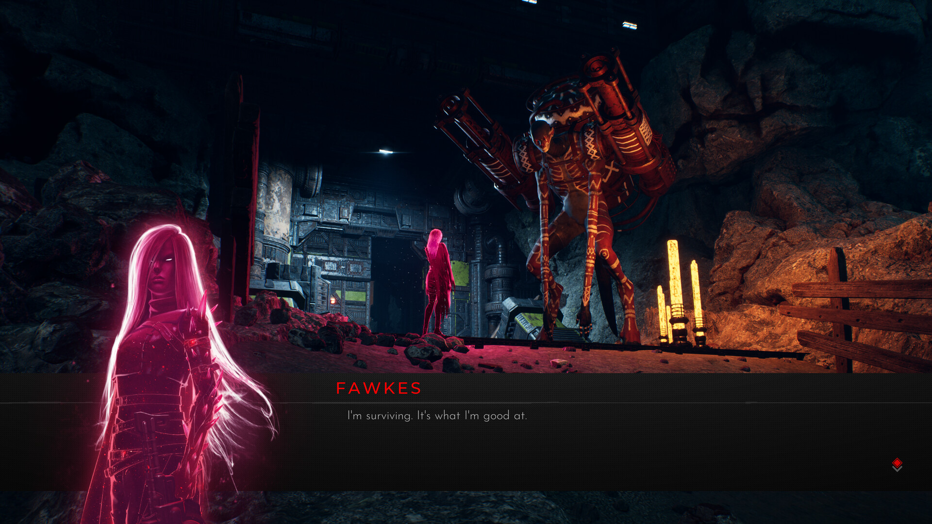 Luna Abyss. Main character talking. X35 Earthwalker